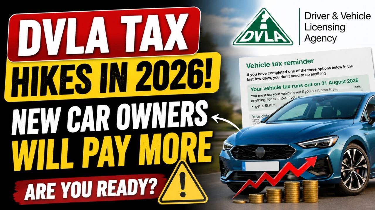 DVLA Vehicle Tax Changes 2026 – New Car Owners Face Higher First-Year Costs